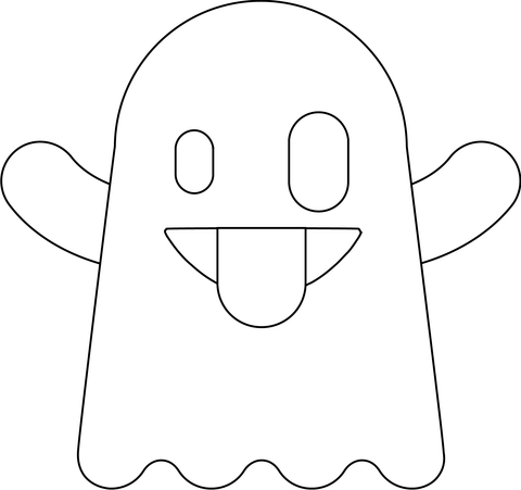 Ghost Face Emoji Coloring Page